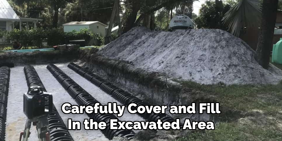 Carefully Cover and Fill 
In the Excavated Area