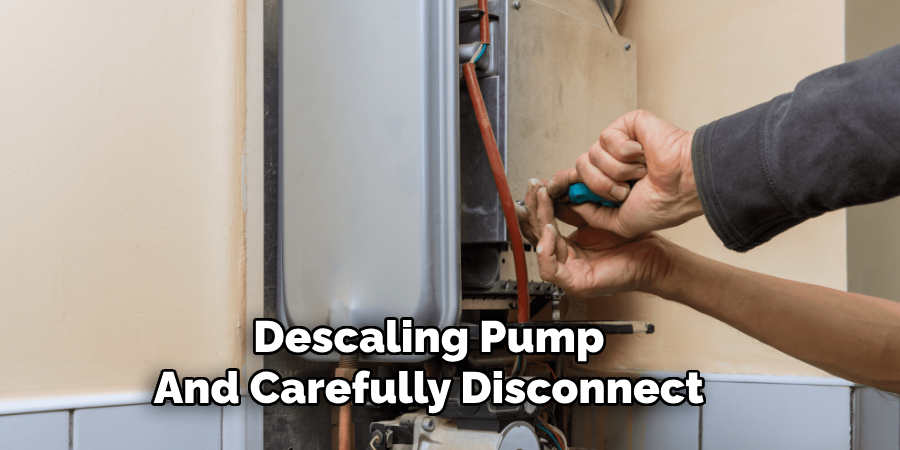 Descaling Pump 
And Carefully Disconnect