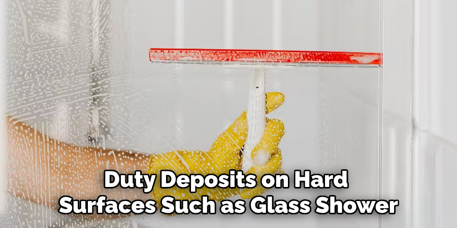 Duty Deposits on Hard
Surfaces Such as Glass Shower