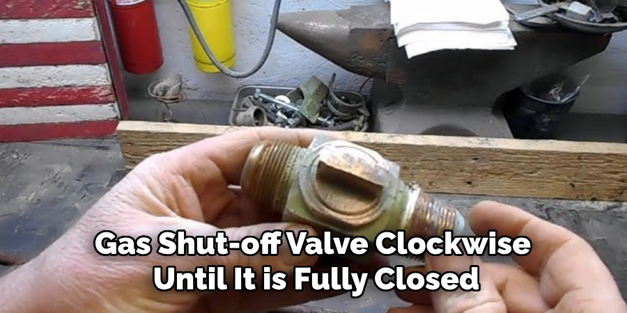 Gas Shut-off Valve Clockwise
Until It is Fully Closed