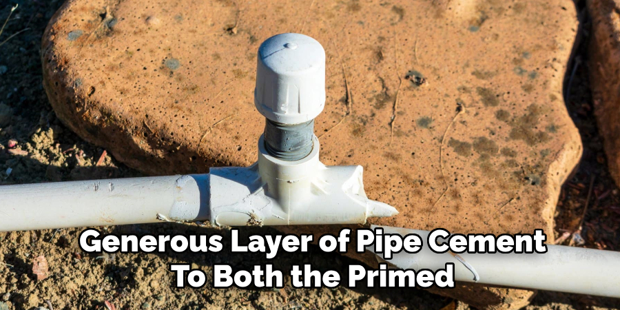 Generous Layer of Pipe Cement
To Both the Primed