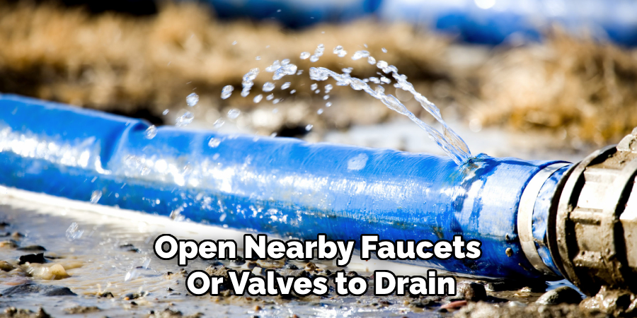 Open Nearby Faucets
Or Valves to Drain