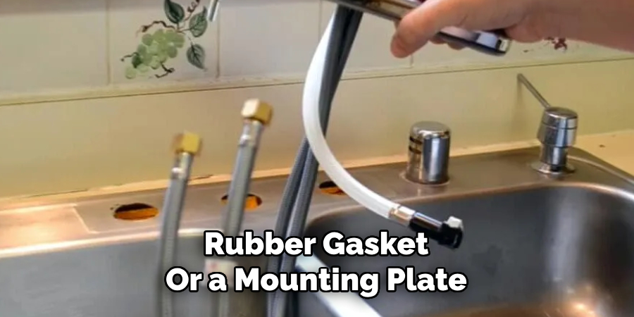 rubber gasket or a mounting plate