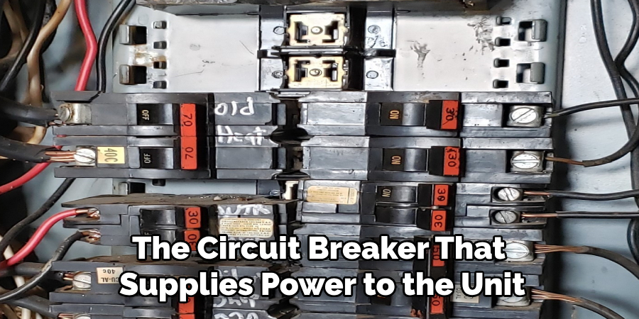 The Circuit Breaker That
Supplies Power to the Unit
