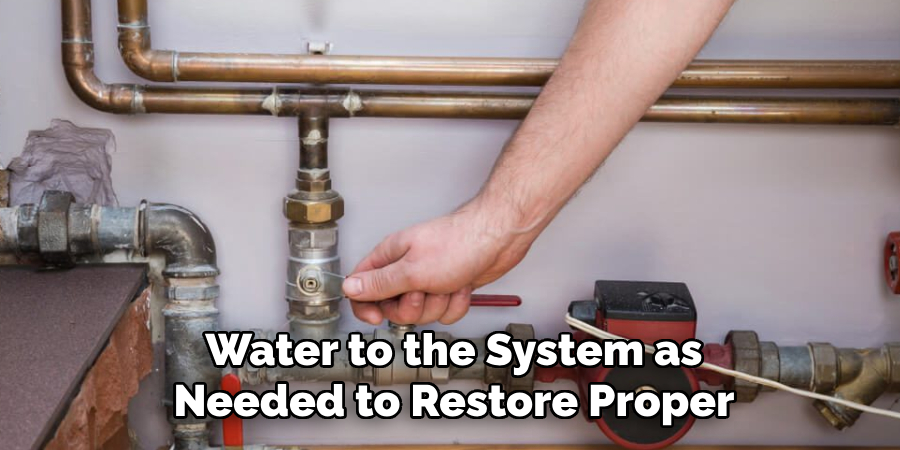 Water to the System as Needed to Restore Proper