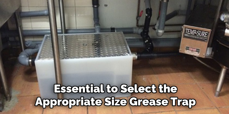 Essential to Select the
Appropriate Size Grease Trap