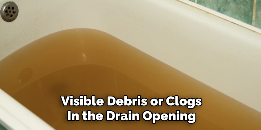 Visible Debris or Clogs
In the Drain Opening
